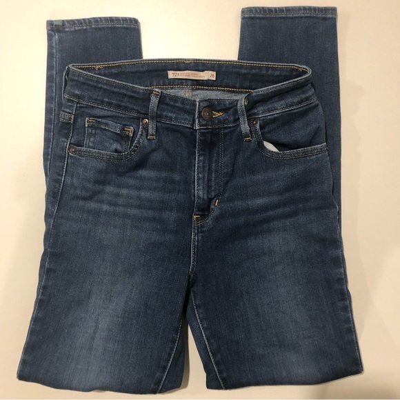 Levi’s 721 High Rise Skinny Blue Jeans Womens size 26 - Picture 3 of 7